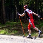 Cross-Skiroller in Aktion